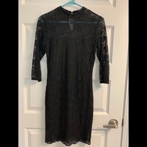 Forever 21 Black Long Sleeve Lace Dress